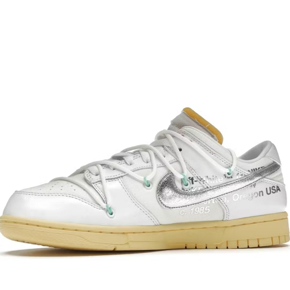 Off-White Nike Dunk Low Lot 1 of 50 M9.5/W11 features white canvas upper white - Picture 8 of 17